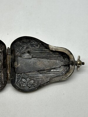 Antique German Silver Double Sovereign Coin Holder Case Only
