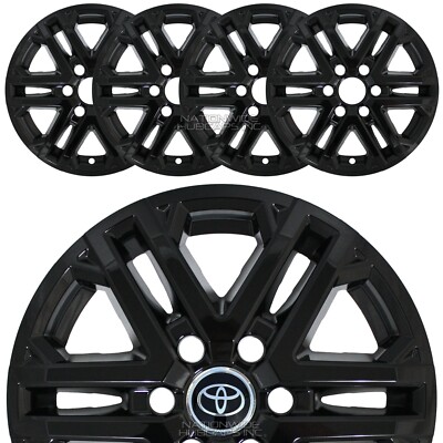 4 fits Toyota Tundra Sequoia SR5 2022-2026 Black 18'' Wheel Skins Covers Hub Caps