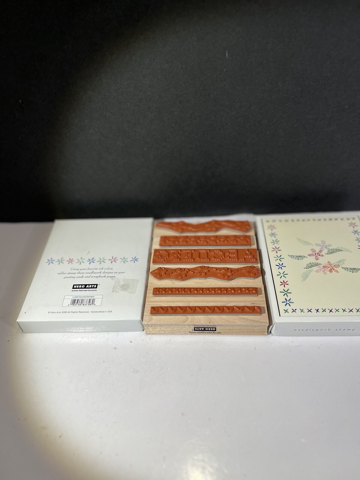 new STITCHED BORDERS Sewing Embroidery Rubber Stamp Set of 6 HERO ARTS