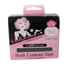 Hollywood Fashion Secrets Body Contour Tape for Deep Skin Tones 1-3" x 197''