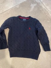 Polo Ralph Lauren Navy Blue Toddler Cable Knit Sweater Crew size 4T