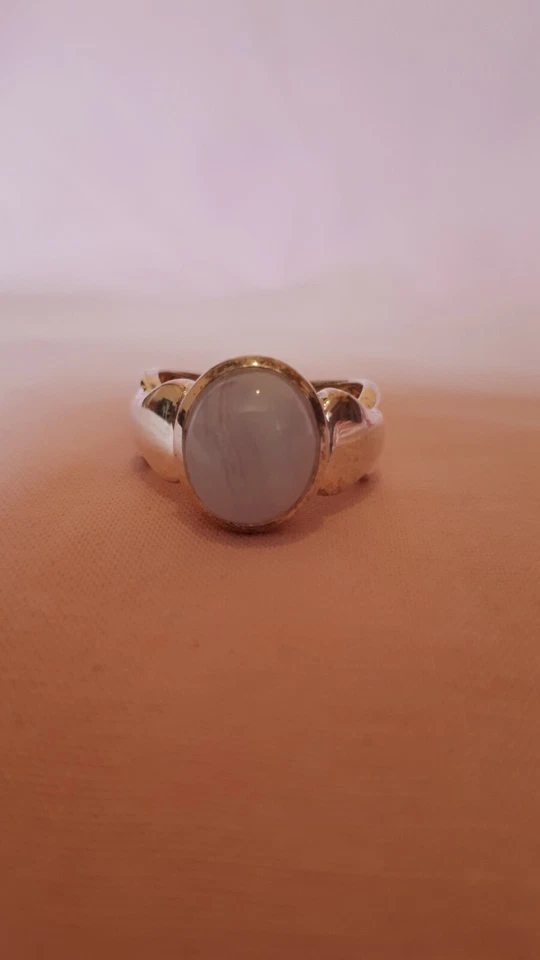 Ring Silberring 925er Edelstein Chalzedon - Cabochon 6,39 g Größe 17 / 56 - Bild 3 von 4