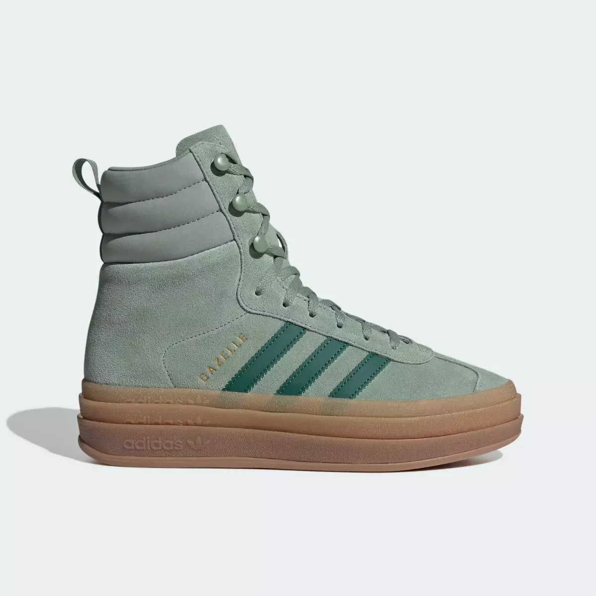Green suede adidas womens top