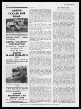 1942 Griffin Equipment New York Trailer Fire Pump Generating Set Photos Print Ad
