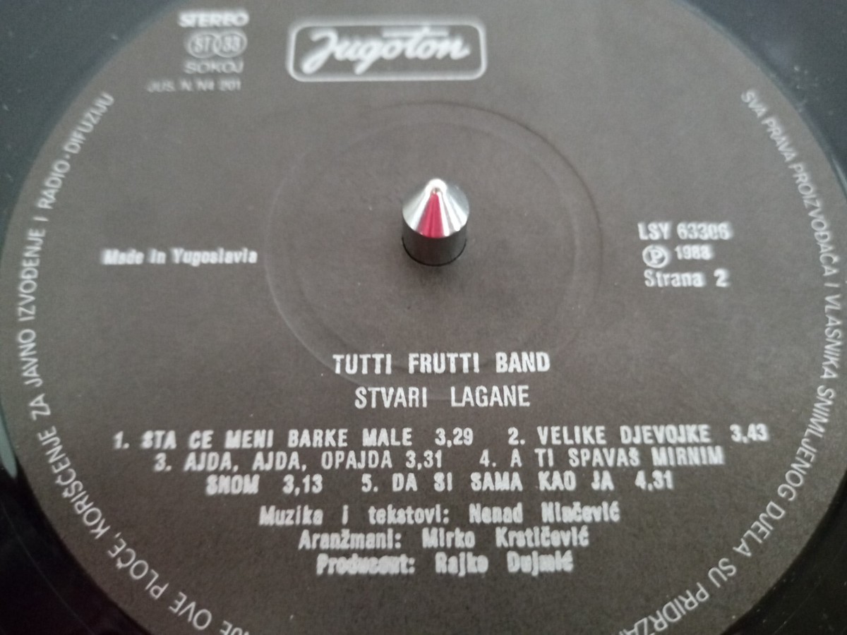 1988 TUTTI FRUTTI BALKAN BAND- Stvari lagane JUGOTON (LP) EX