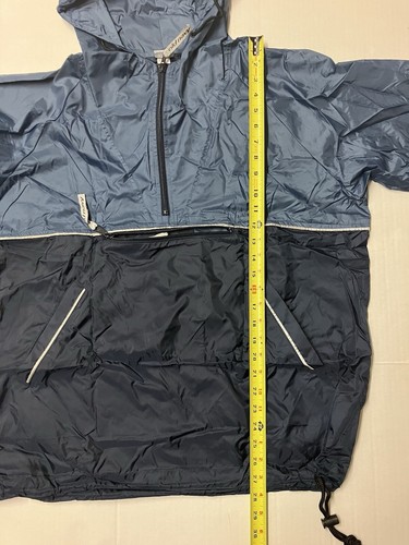 Vtg 90s Old Navy Blue Anorak Jacket Windbreaker Mens Size S Packable Pouch New - 第 5/12 張圖片