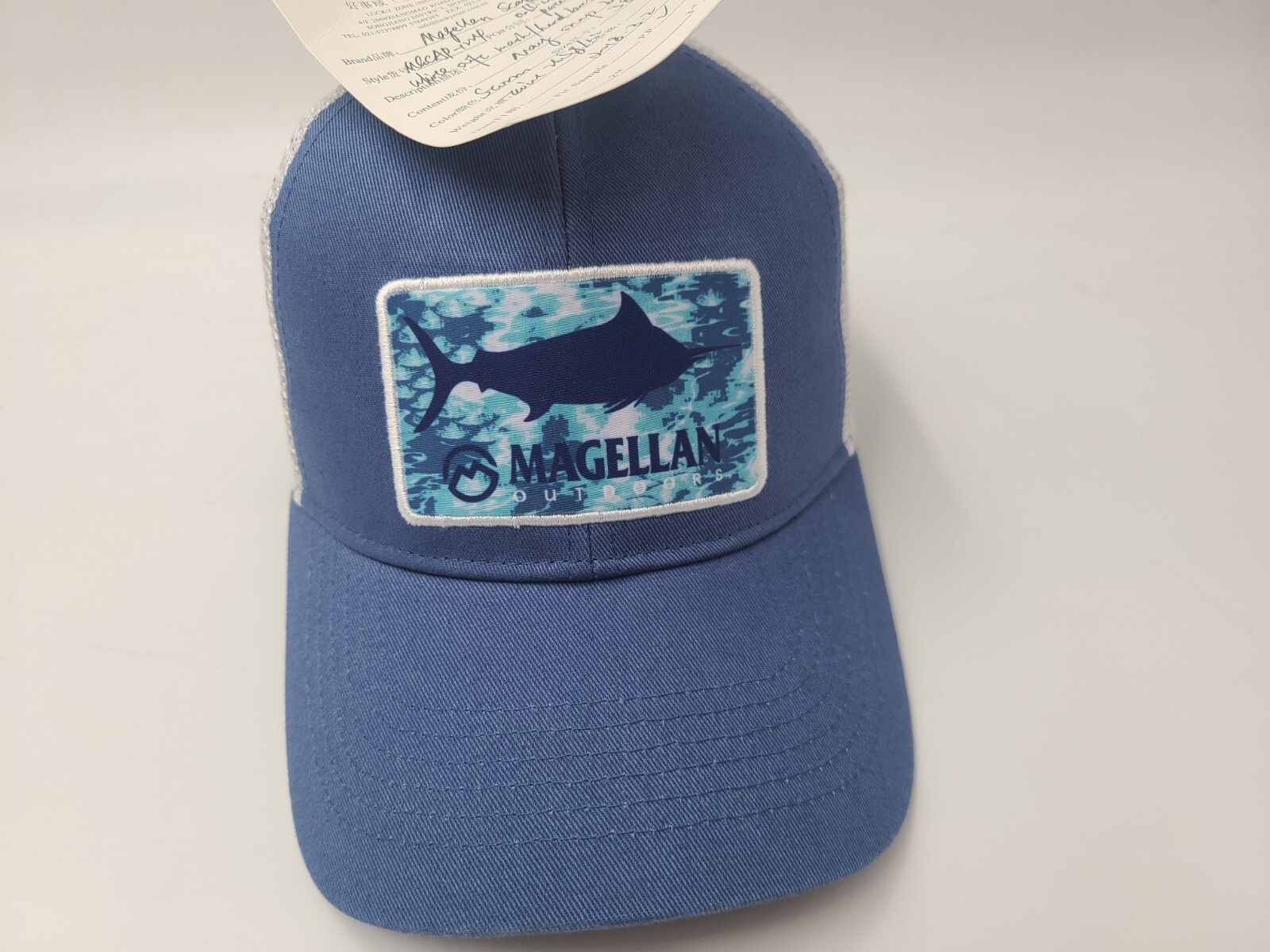 Magellan Outdoors Fishing Marlin Mesh Trucker Snapback Hat Cap Men Blue White