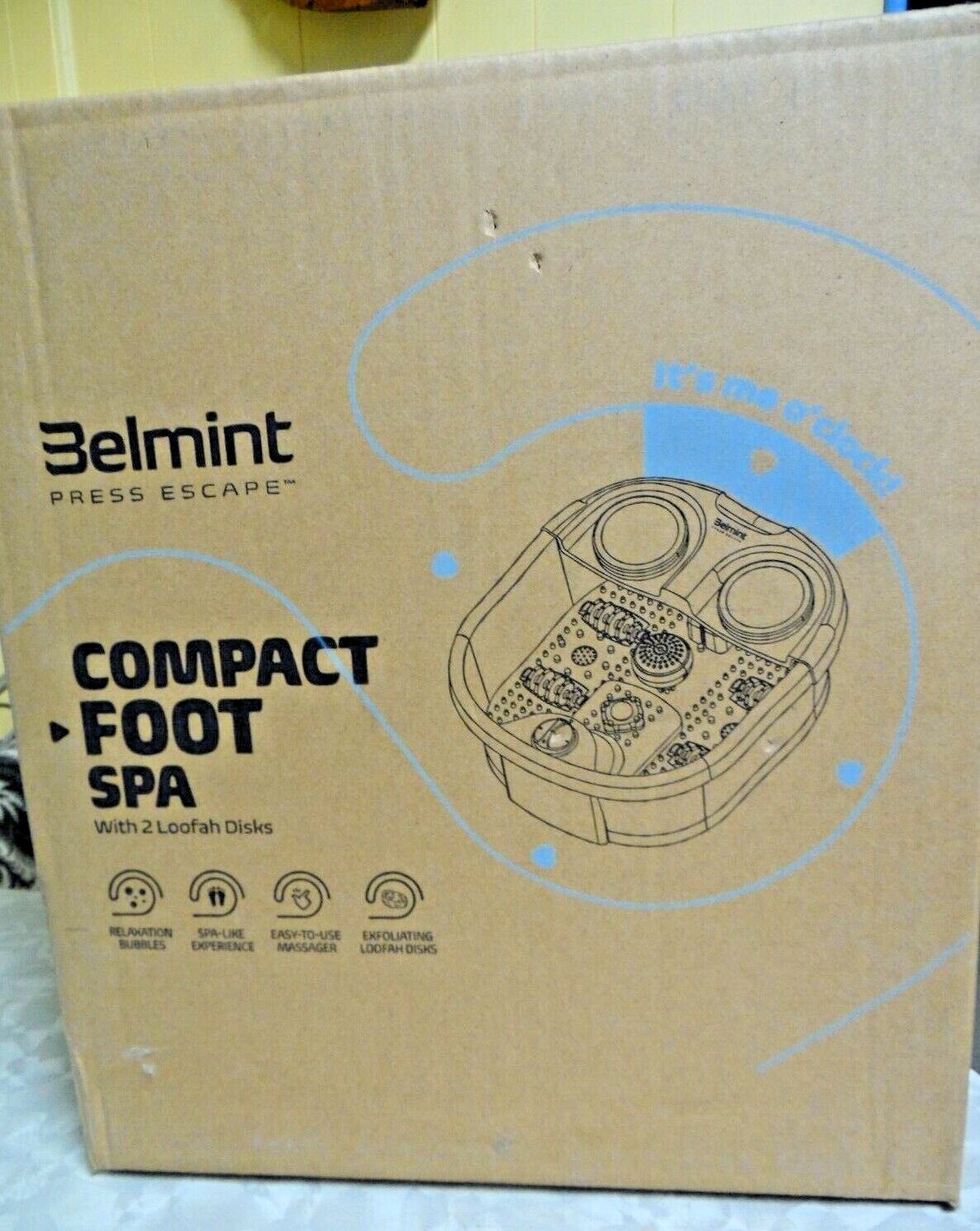 Belmint Foot Spa Bath Massager 4 Rollers Air Water Bubbles Dreamy Green