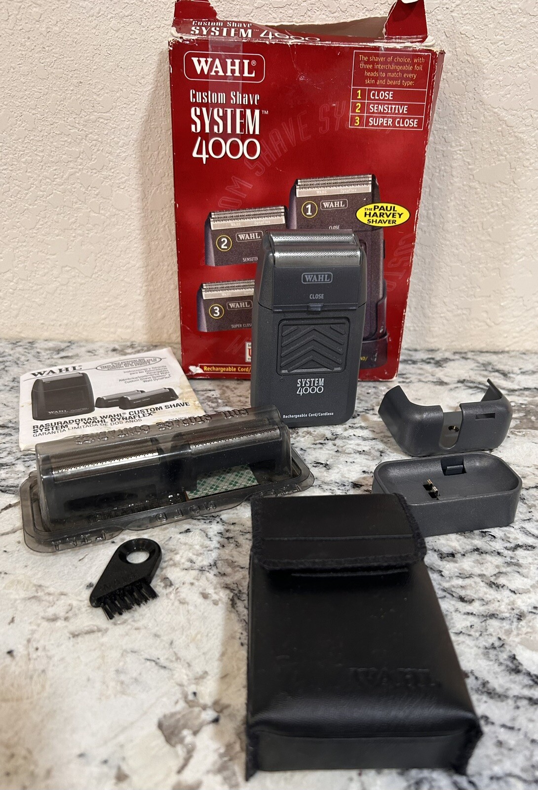 Vintage Wahl System 4000 Rechargeable Cord  Cordless Super Close Electric Razor