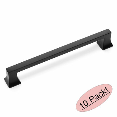 *10 Pack* Cosmas Cabinet Hardware Flat Black Modern Handle Pulls #10556-192FB