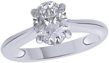 3 Ct Oval Cut Simulated Diamond Solitaire Ring in 14k White Gold Plated