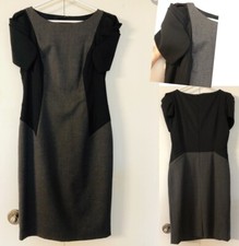 Aryton Sheath Dress Size M Career Workwear 98% Wool Sleeveless Colorblock