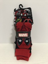 6 Pairs of Marvel Deadpool Crew Socks Shoe Size 6-12 NWT
