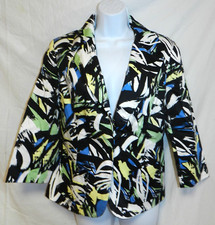 Harve Bernard Jacket Size Medium Cotton 3/4 sleeve blazer NEW nn22 