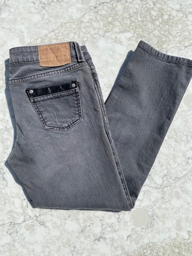 Benetton Gray Skinny Jeans Leather 