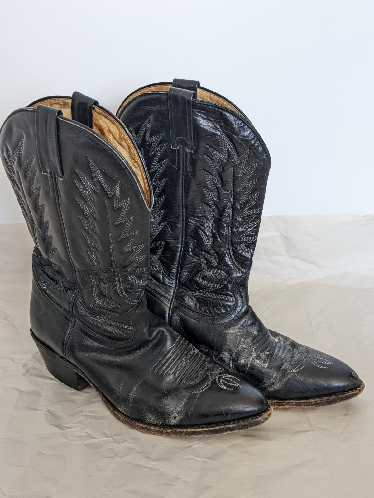 Vintage Boulet Brand Canadian Cowboy Boots Black Size… Gem