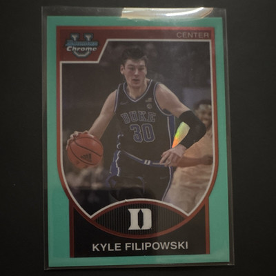 Topps Bowman Chrome U 2024 Kyle Filipowski Aqua 142/150 07B-4 Duke Blue Devils