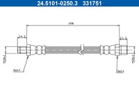 Bremsschlauch ATE 24.5101-0250.3 FüR Audi B3 89 8B3 80 893 894 8A2 90 B2 811 813