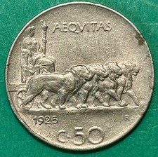 Italy 50 Centesimi 1925 R Vittorio Emanuele