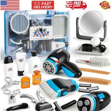 Barber Shop Pretend Role Play Toy, 23 Pcs Kids Shaving Kit for Boys, Haircut ...
