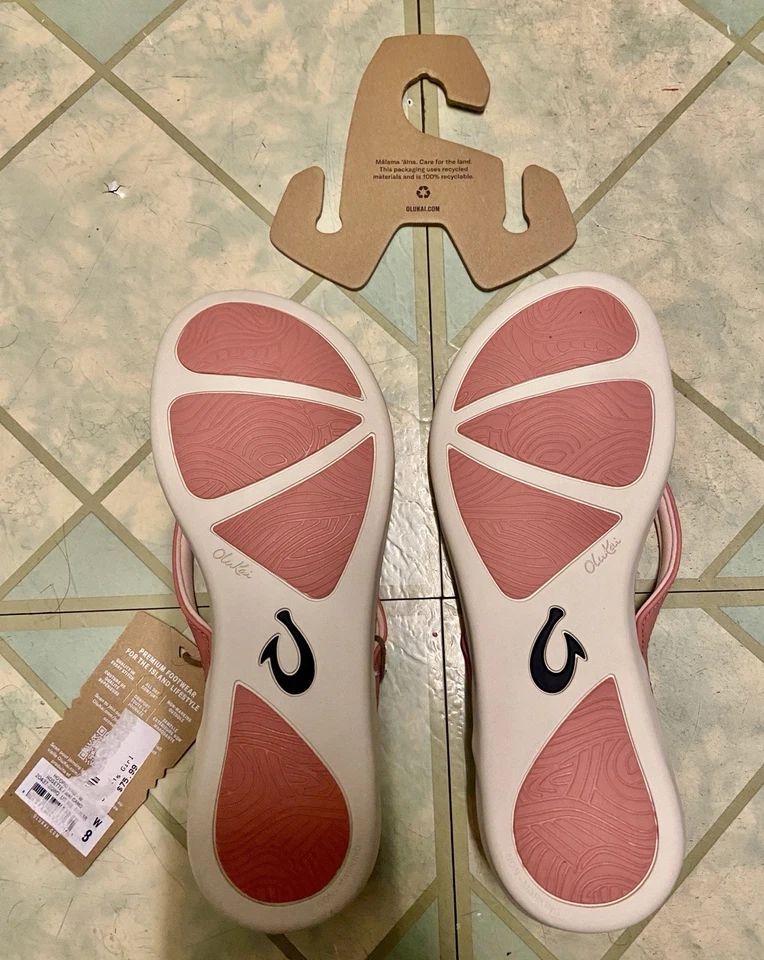 OluKai Women's Ho'opio Hau Sandal Pink Camo Flip Flops Women’s Size 8 US New - Image 2 of 2