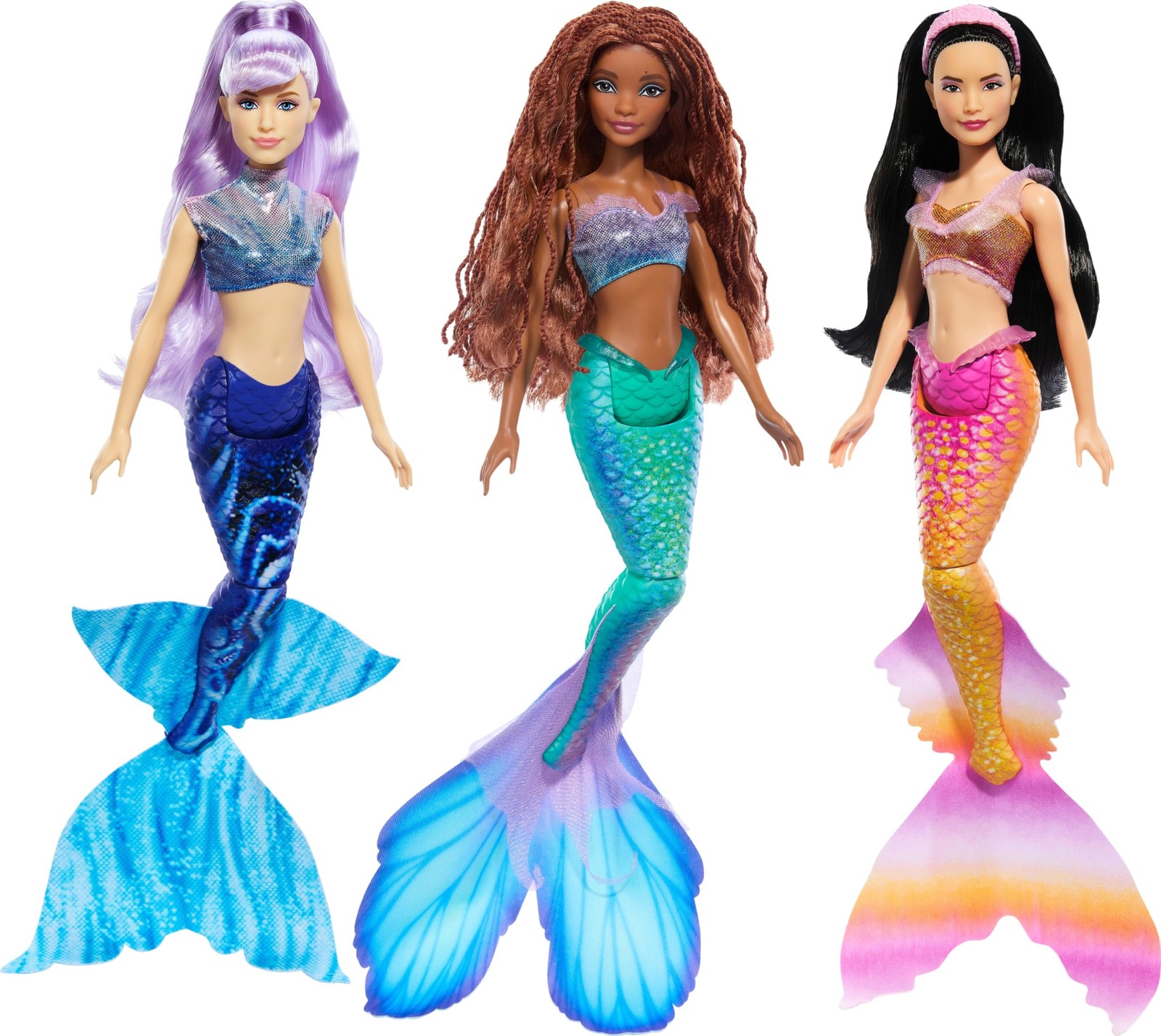 Mattel Disney The Little Mermaid Ariel Sisters Doll Set with 3 Fashion Mermaid