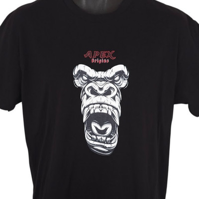 Gorilla T Shirt Mens Size Large Black Apex Origins If You Died Today Full Heart