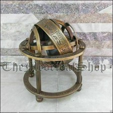 4" Brass Armillary Sphere Astrolabe Maritime Nautical Collectible Globe