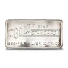 10 oz Engelhard Gold Standard Pressed Silver Bar (Serial Number)