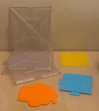 Great Condition 6 Perler beads 1 Pegboards only different sizes Colors