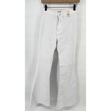 Vibrant M.I.U. White High Waisted Flare Bell Bottom Jeans 7 Made in USA
