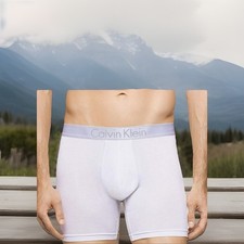 Calvin Klein Men's Modern Modal Boxer Brief, White NB1168-100 Small