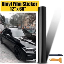 12" x 60" Super Gloss Black Vinyl Film Wrap Sticker Air Bubble Free 1ft x 5ft