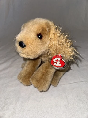 VINTAGE Retired 1996 TY Beanie Baby Cocker Spaniel Dog Corky Large 10" w Tag