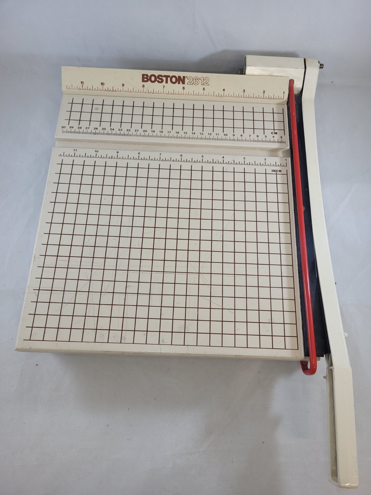 Vintage Boston 2612 Heavy Duty 12” Guillotine Style Paper Cutter Made In USA
