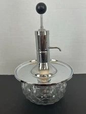 Park Sherman MCM Chrome/Glass Liquor Decanter With Tray  Tested