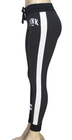 Victoria's Secret PINK Women's Jogger Leggings Yoga Pants Logo Stripe Size S