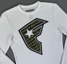 Famous Stars Straps Shirt Small White Thermal Waffle Vintage Y2K Travis Barker