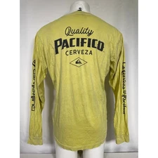 Quiksilver x Pacifico Cerveza Yellow Long Sleeve T-Shirt Mens XL