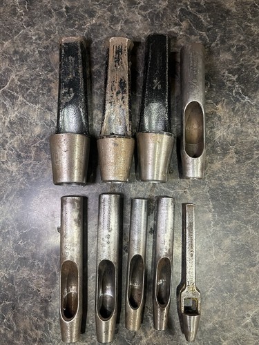 Lot Of 9 Vintage C.S. Osborne Leather Round Punches Punch Some Damaged