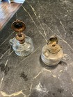 2 Vintage Original Kerosene Glass Font Lamps — photo 10