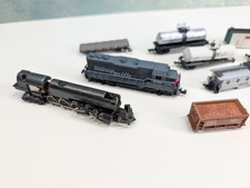 N Scale Lot of Parts/Repairs Locomotive, Box Cars and more READ