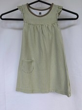 Tea Collection Girls’ Size 2T Green Striped Sleeveless Dress
