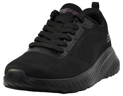 Sz 9.5 Skechers Women's Bobs Squad Chaos   Face Off Sneaker, Black/Black, 9.5