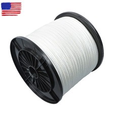 White Nylon Solid Braid Rope High UV  Abrasion Resistance 3/8 Inch  250ft