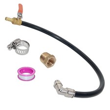 Extended Tank Drain Assembly Kit with 1/4" NPT Elbow Push to connect fitting ...