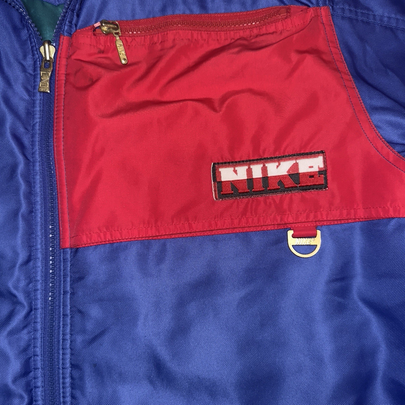 SACAI X NIKE Giacca a vento vintage Nike uomo blu medio rosso sci neve anni 90 YKK 95
