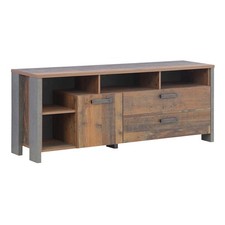 Lowboard - Old Wood Vintage-Betonoptik - 161 cm breit Fernsehschrank TV-Board