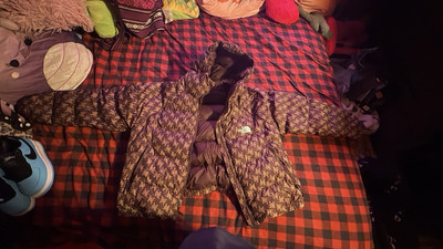 The North Face 1996 Retro Nuptse down puffer jacket with monogram print in brown