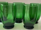 8 Vintage Forest Green Footed Tumblers - Anchor Hocking Baltic Emerald Glass